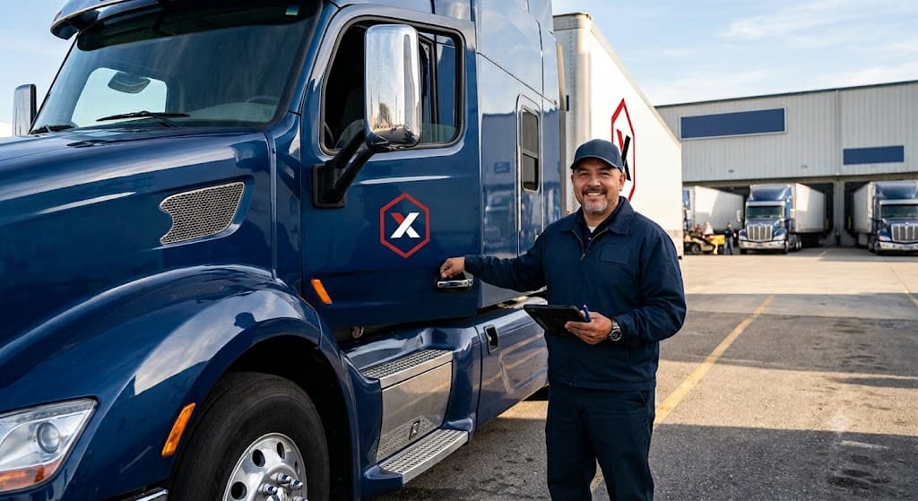 An X Group driver on site in Western Canada